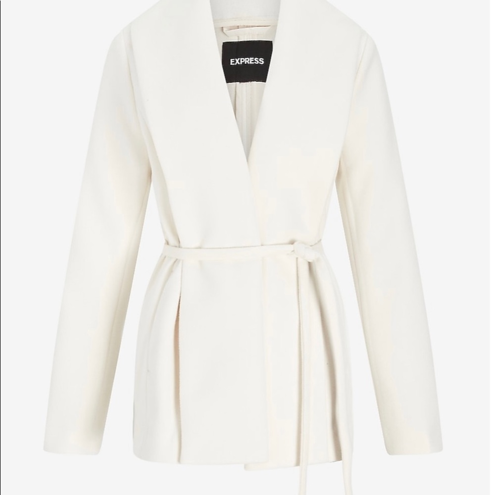 Express white belted front jacket